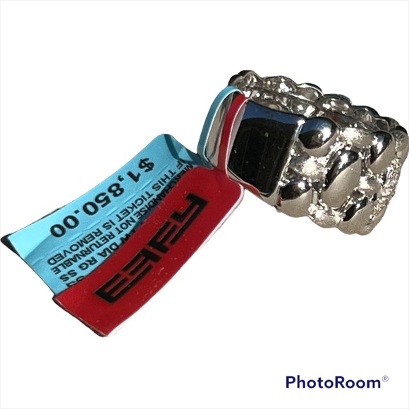 New NWT Effy SS925 sterling silver diamond band ring women’s 11 3/8 ct tw - Picture 4 of 5